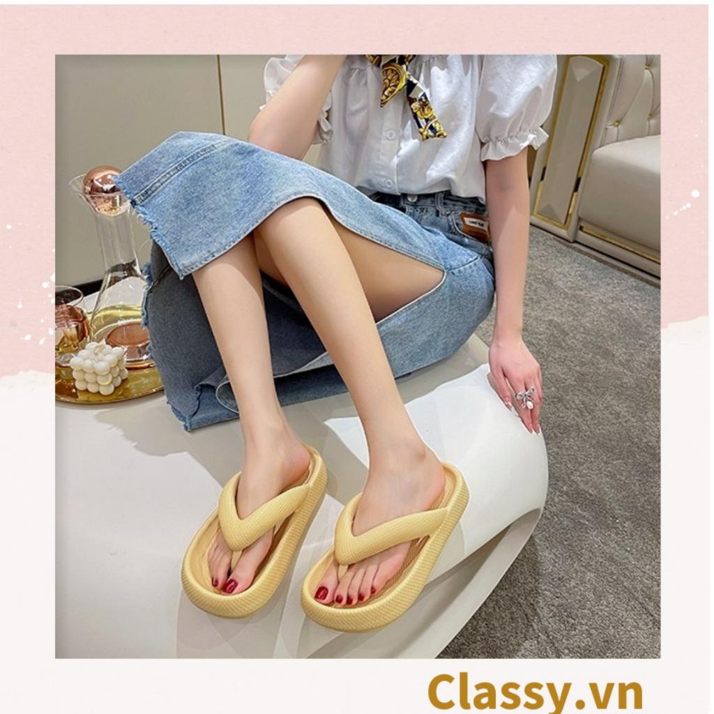 Dép nữ Classy xỏ ngón đế mềm chống trượt, màu sắc dễ thương thích hợp đi biển G1063