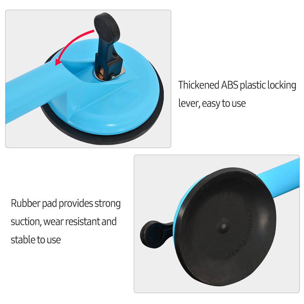 Glass Suction Cups Heavy Duty Aluminum Alloy Handheld Vacuum Panel Lifter Glass Sucker with Thick Large Rubber Pad for Lifting Moving Glass Ceramic Tiles Granite Marble