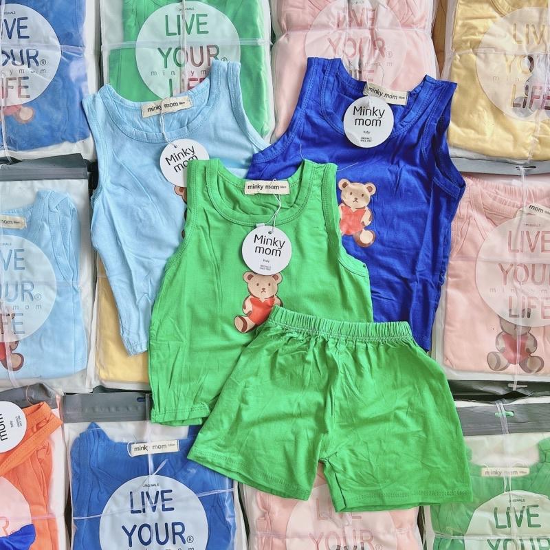 bộ ba lỗi minky mom thun lạnh dành cho bé trai và bé gái 5-18kg