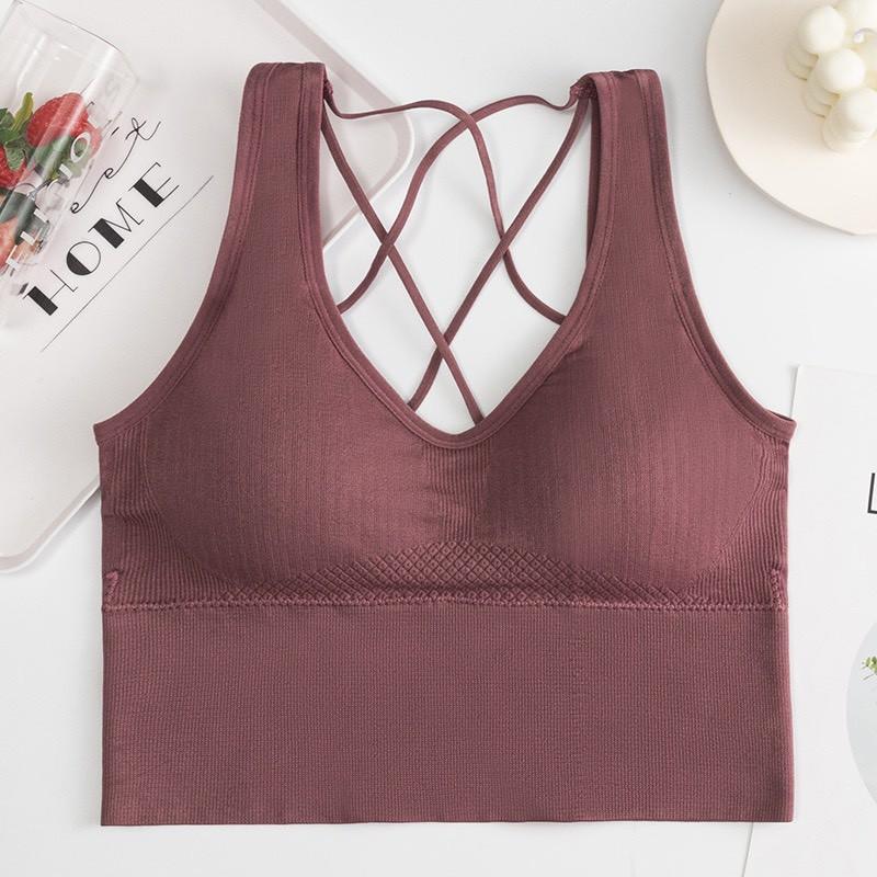 (AT15) Áo Croptop hở lưng thể thao tập gym yoga hàng quảng châu cao cấp