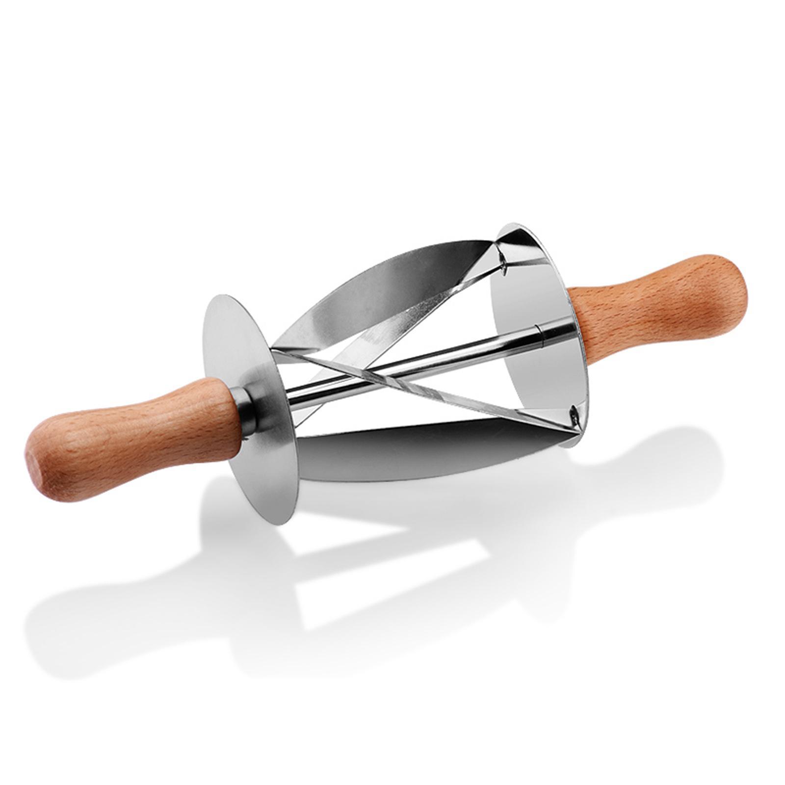 Stainless Steel Bread Cutter with Wooden Handle for Kitchen Baking Tools