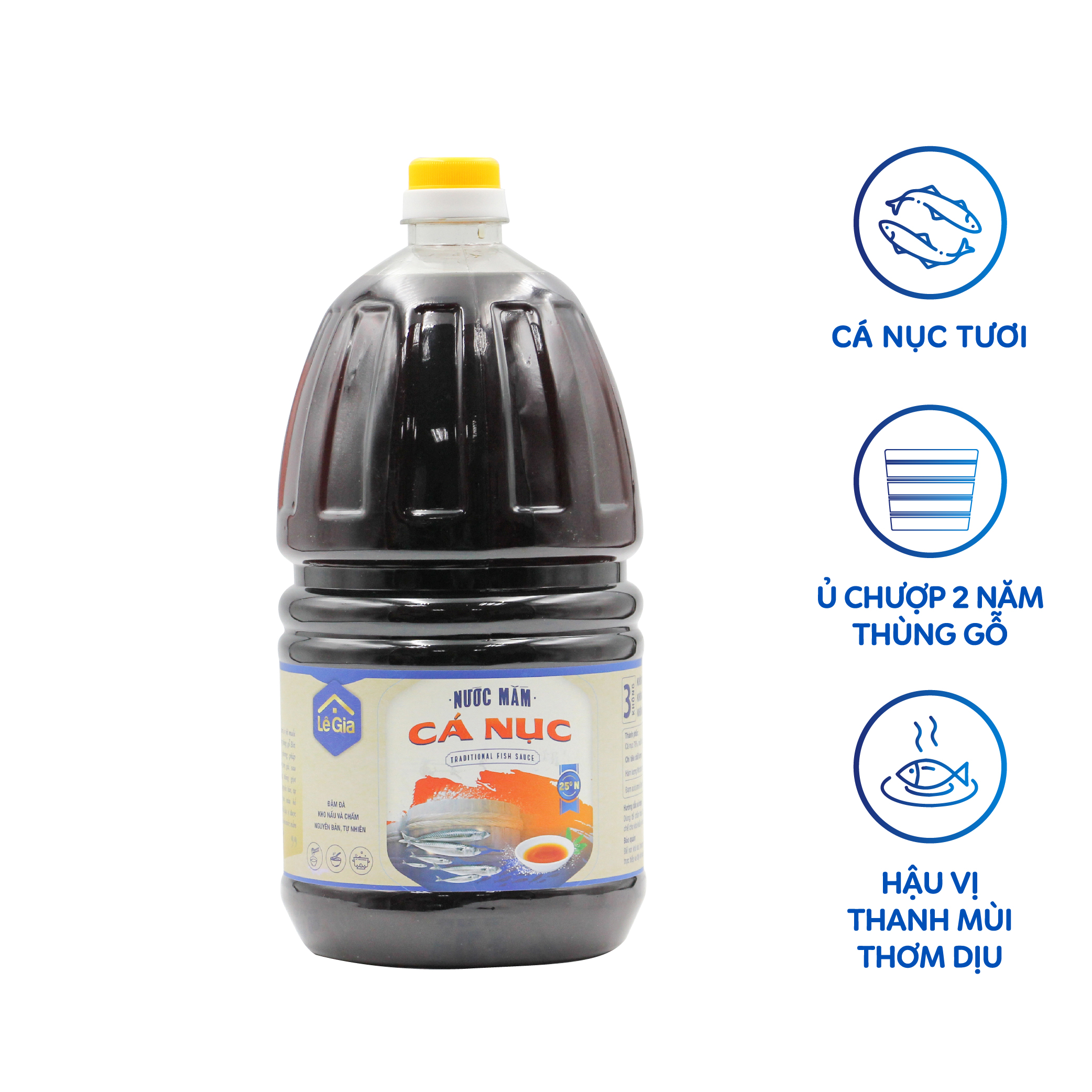 Nước mắm cá Nục Lê Gia- Can 2L