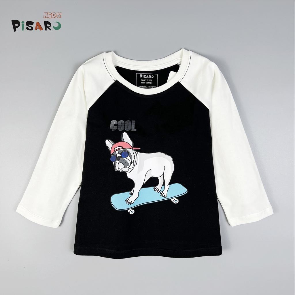 Áo thun dài tay bé trai và bé gái Pisaro vải Cotton cao cấp