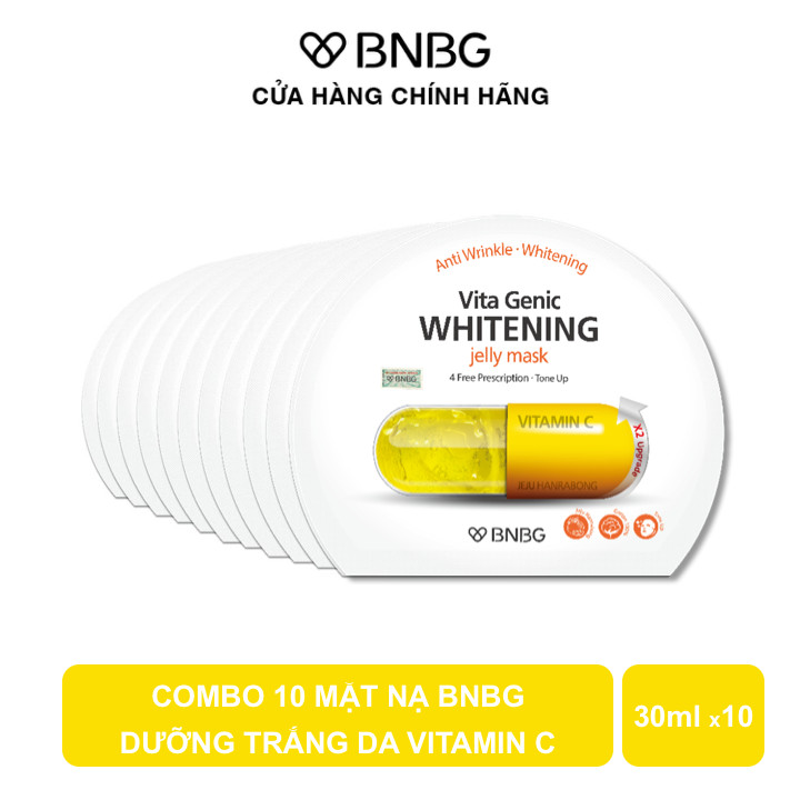 Combo 10 Mặt Nạ BNBG Dưỡng Trắng Da Vita Genic Whitening Jelly Mask 30ml x10