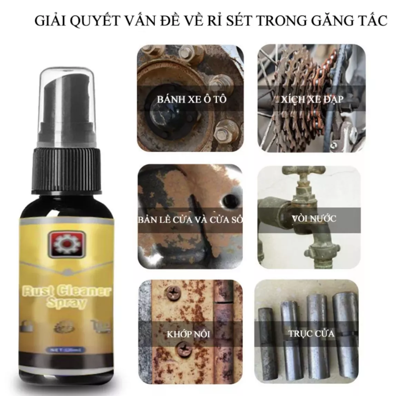 SIÊU PHẨM VỚI CHAI XỊT TẨY RỈ SÉT ĐÁNH BAY RỈ SÉT CÁC LOẠI KIM LOẠI SÁNG BÓNG NHƯ MỚI HÀNG CAO CẤP
