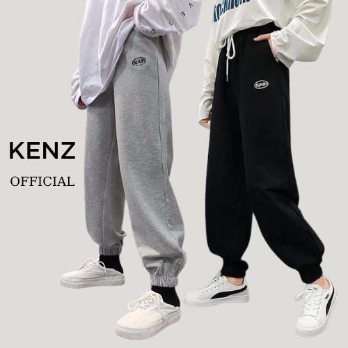 Quần Jogger nỉ thêu SPUN ulzzang unisex cả nam và nữ - Quần ống rộng bo
