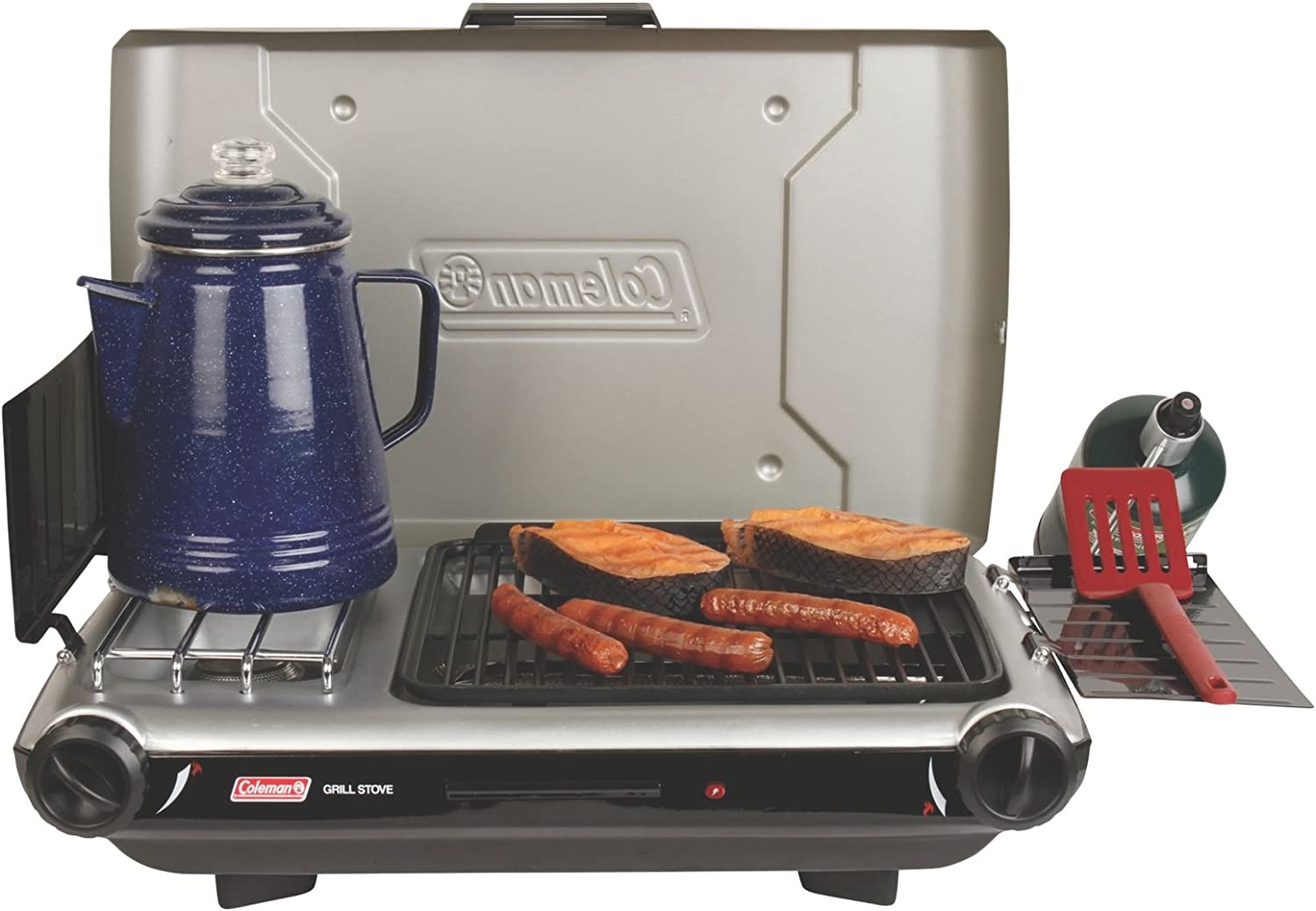 Bếp Gas Đôi Camping Có Nướng Grill Stove-Hàng Nhập Khẩu USA