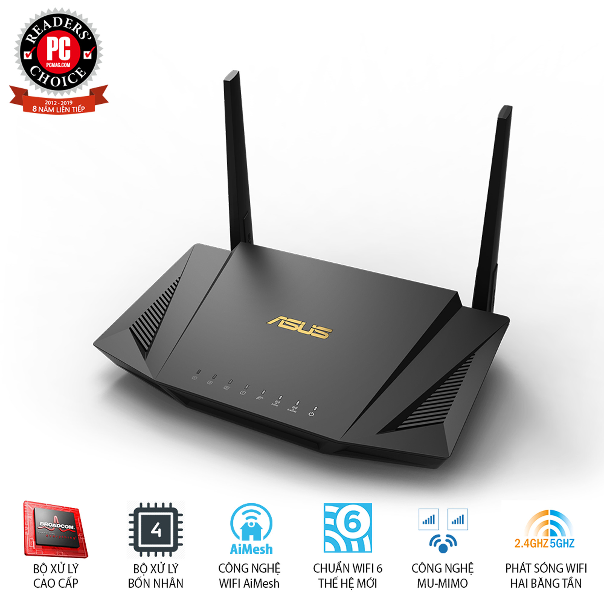 Gaming Router Wifi Asus RT-AX56U AX1800 WiFi 6 Băng Tần Kép AiMesh AiProtection MU-MIMO OFDMA - Hàng Chính Hãng