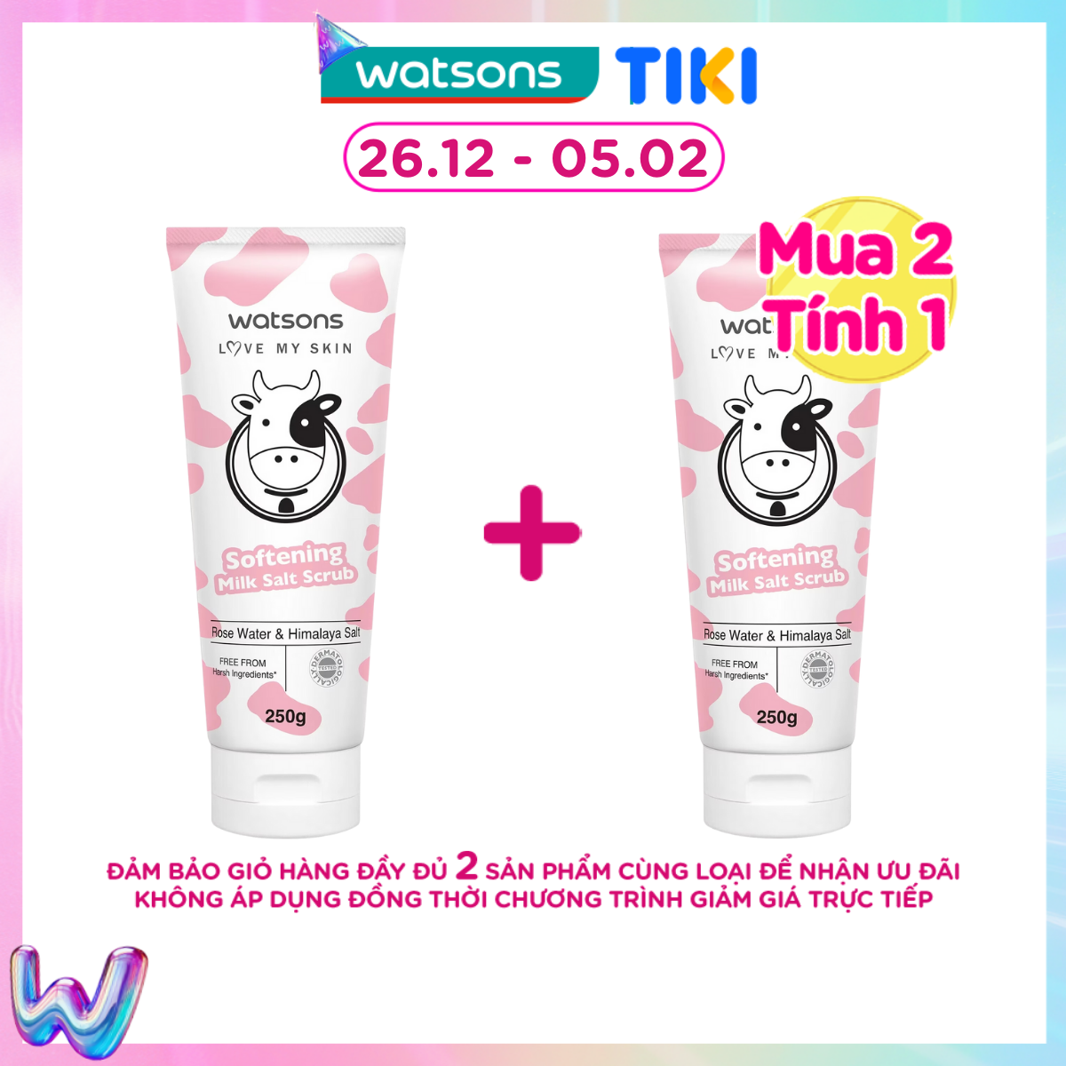 Tẩy Tế Bào Chết Watsons Love My Skin Mềm Mượt Da Softening Milk Salt Scrub 250g