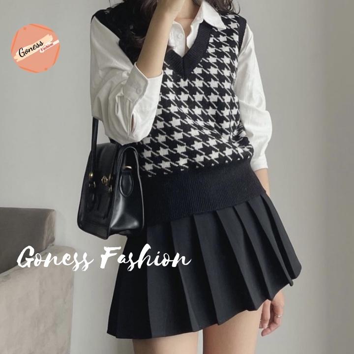 Chân váy xếp ly Goness dáng chữ a lưng cao phong cách tennis xòe kiểu xếp li ngắn thời trang