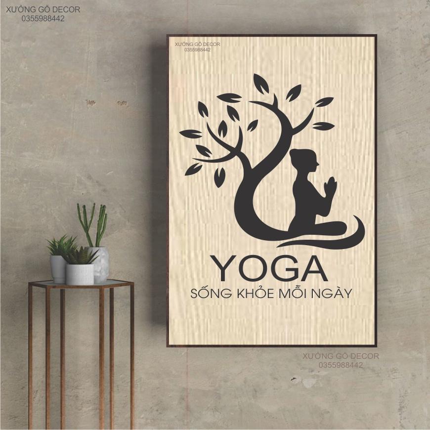 Tranh Decor Yoga Treo Tường Hoa Trang Trí Phòng Thiền , Phòng Tập Yoga ... Bằng Gỗ