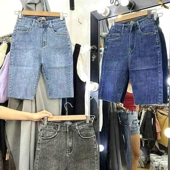 Quần Ngố Jeans, Lưng Siêu Cao, Co Giãn Mạnh 3 màu đen- xanh đậm- xanh nhạt