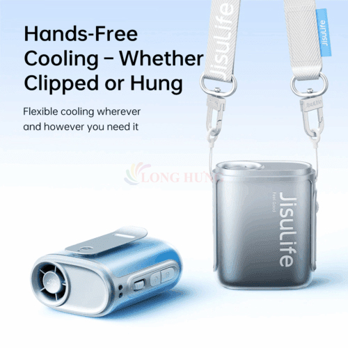 Quạt mini tích điện đeo cổ Jisulife Neckfan Life5 4500mAh - Hàng chính hãng