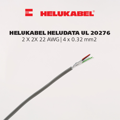 Dây cáp dữ liệu HELUDATA UL 20276 | 2 X 2 X 22 AWG | 4 x 0.32 mm²