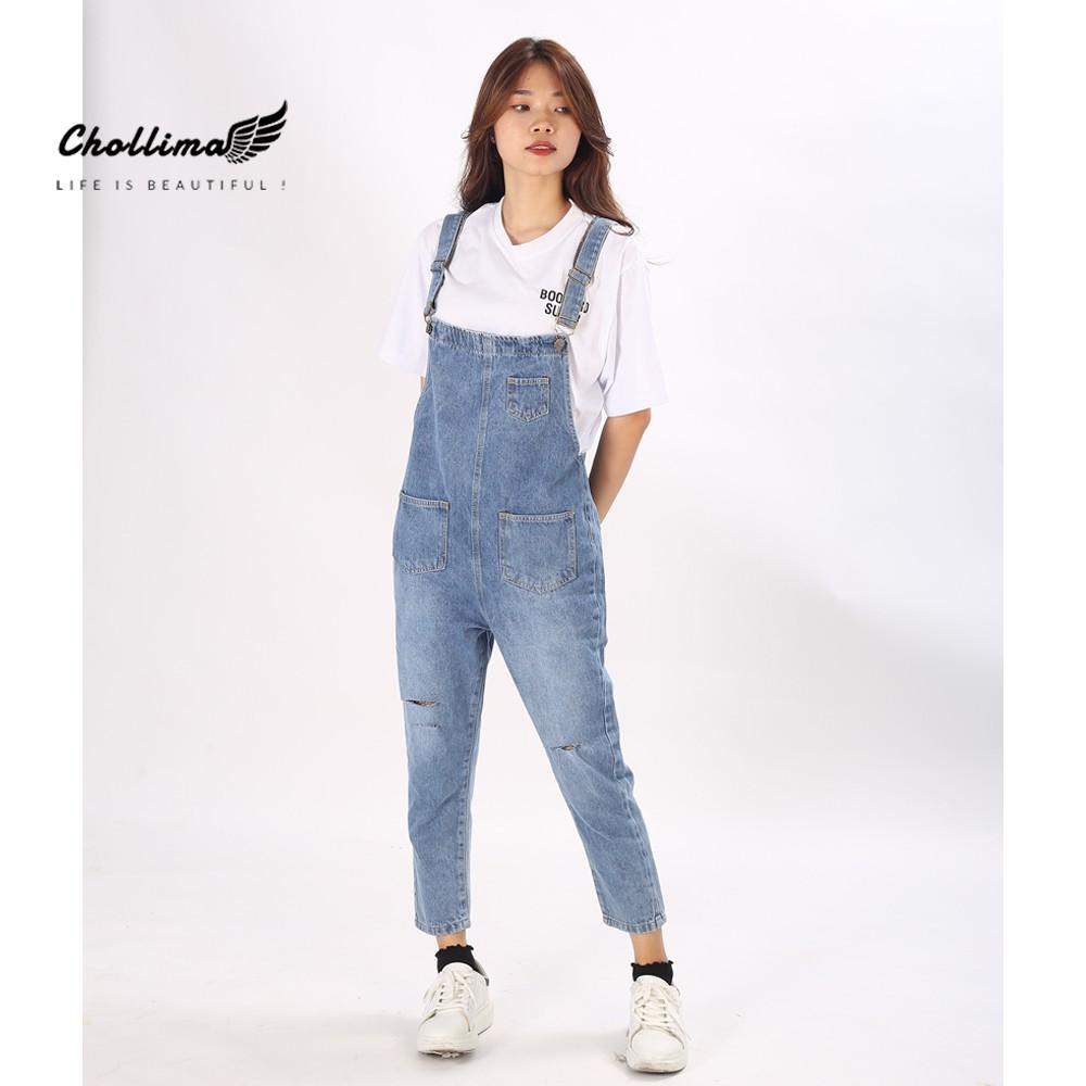 Yếm jeans dài rách Chollima YJ002