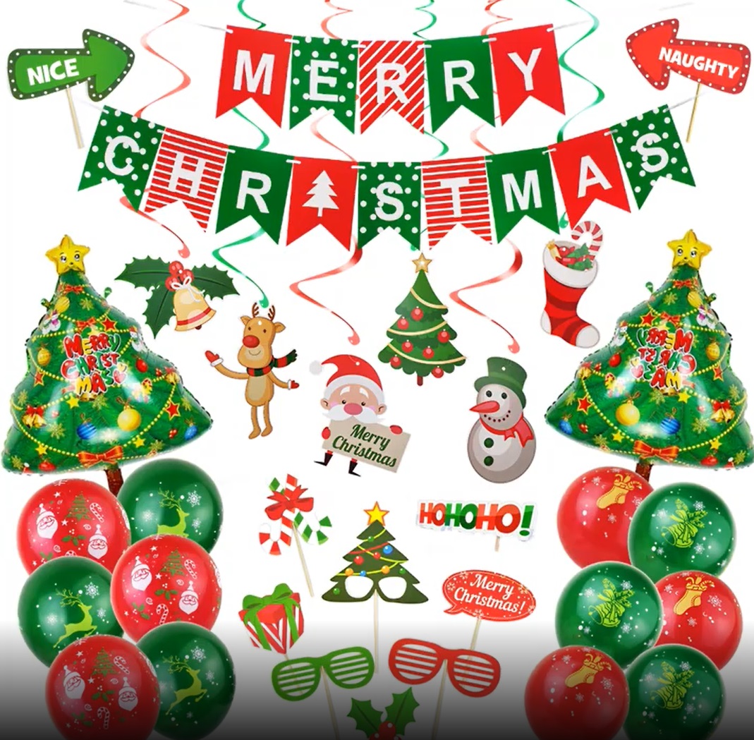 Dây cờ giáng sinh, Dây Treo Chữ MERRY CHRISTMAS trang trí giáng sinh noel size L 15*12cm