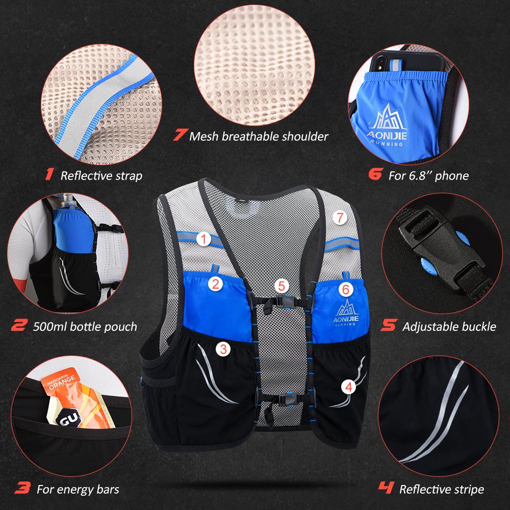 Áo vest lưới thoáng khí kết hợp túi đựng dành cho chạy bộ đi xe đạp ngoài trời
