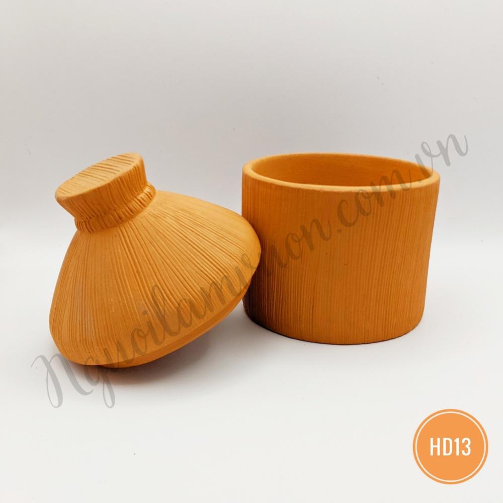 Hũ đất nung trang trí có nắp xinh xắn