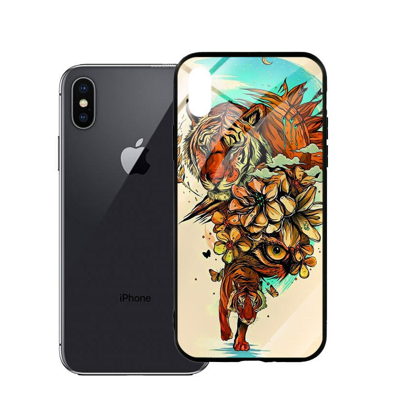 Ốp lưng kính cường lực cho điện thoại Iphone X / Xs - Tiger 05