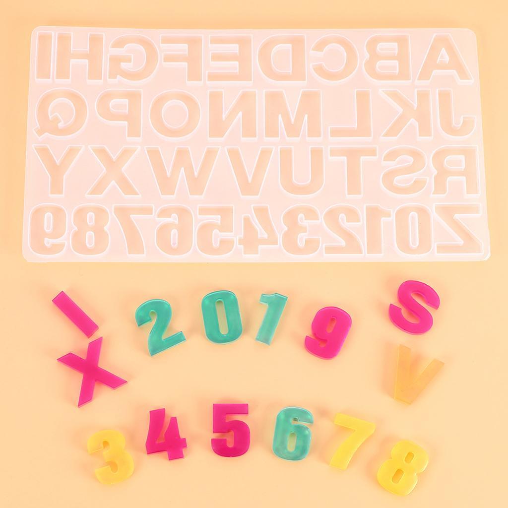 172pcs Kit Resin Alphabet Number Silicone Mold DIY Craft Casting Resin Mould Set