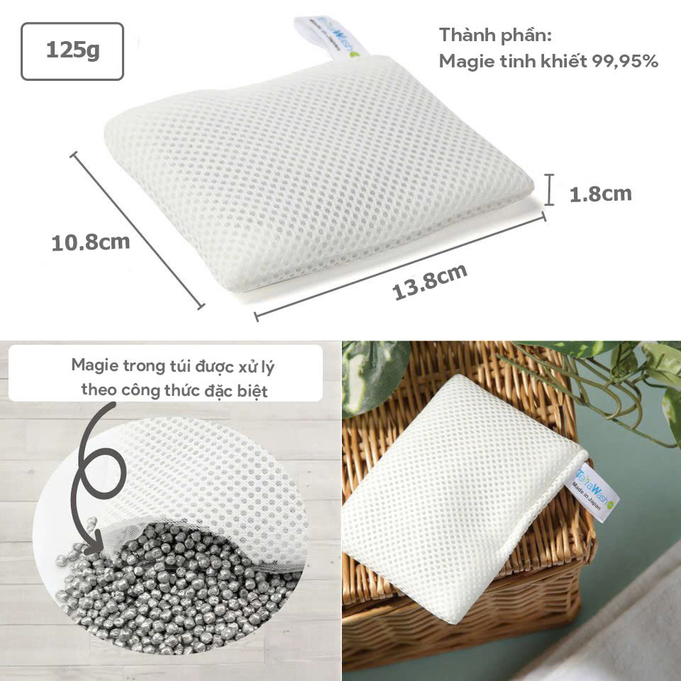 Túi giặt quần áo thay thế bột giặt Magie Terra Wash +Mg - Công nghệ Nhật Bản Hộp 125gr