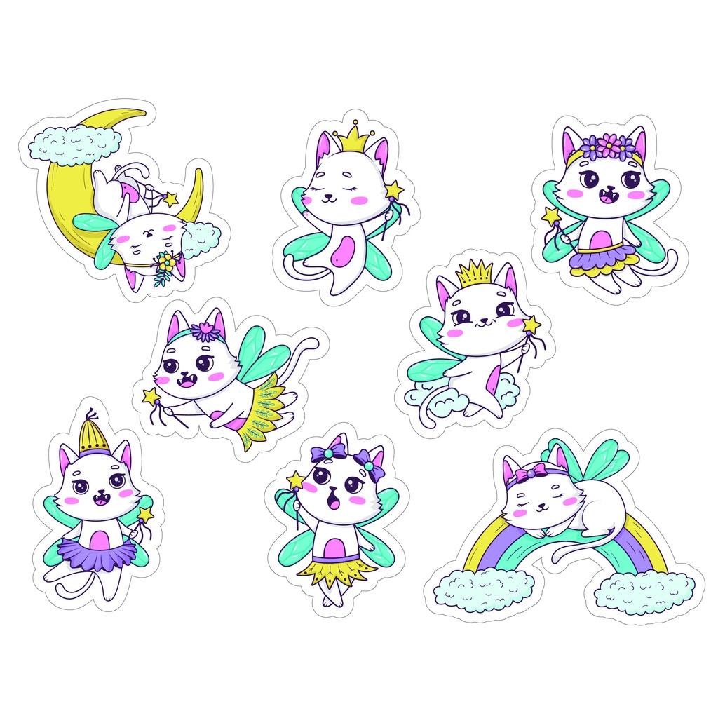 Sticker cute đáng yếu chống nước dán trang trí laptop, mũ nón bảo hiểm, vali, xe tay ga - 48684676