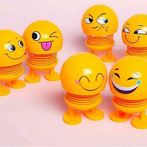 Bộ 3 Thú nhún Emoji Lò Xo lắc đầu hình biểu tượng cảm xúc 