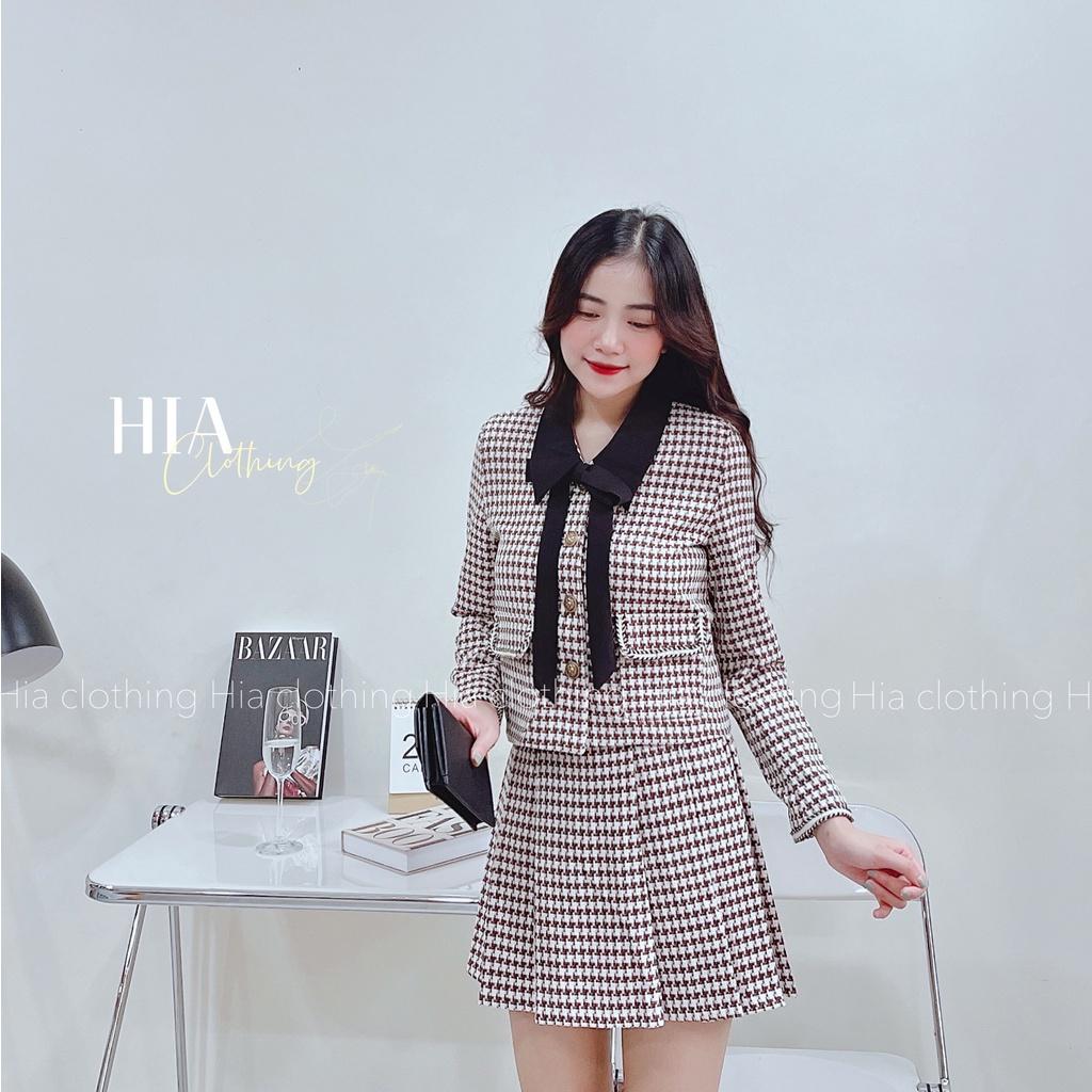 Set Dạ Châ Váy Buộc Nơ | Thiết Kế Độc Quyền| Chất Dạ Cao Cấp |HIA Clothing S390