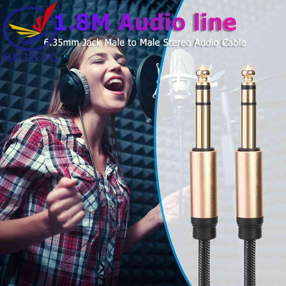 Dây Cáp Âm Thanh Bện Sợi Nylon Dài 1.8m Chuyển Đổi Từ Giắc Cắm 6.35mm Sang Giác Cắm 6.5mm