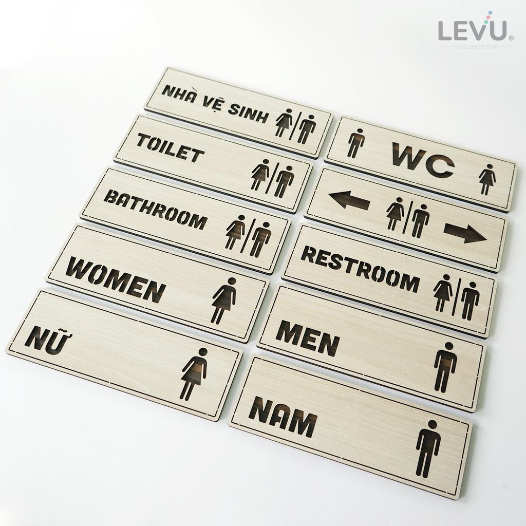 Bảng tên phòng dán cửa nhà vệ sinh WC - Toilet - Resroom - Bathroom LEVU TL29S