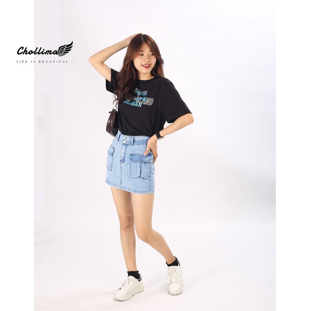 Váy jean co giãn túi hộp Chollima có quần trong VAY002 – váy bò co giãn ulzzang phong cách hàn quốc