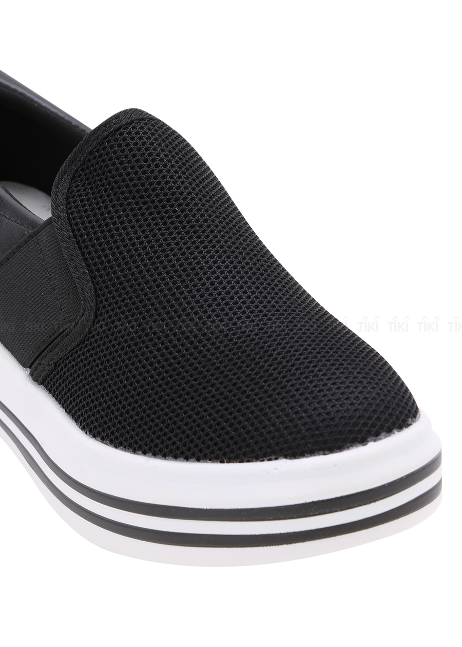 Giày Lười Nữ Slip On Độn Đế Vạch Kẻ Hapu