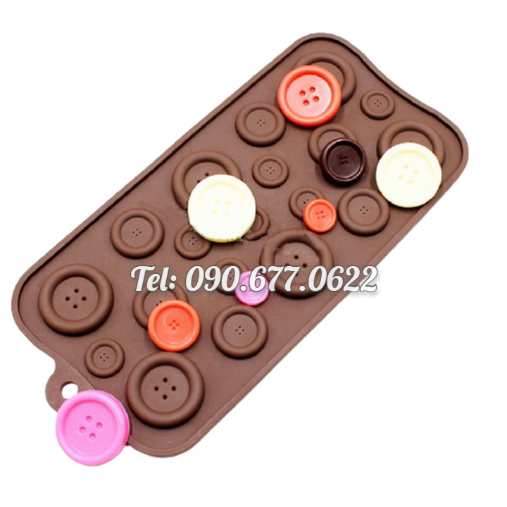 Khuôn silicone làm rau câu, socola, kẹo dẻo hình nút áo – Mã số 1114