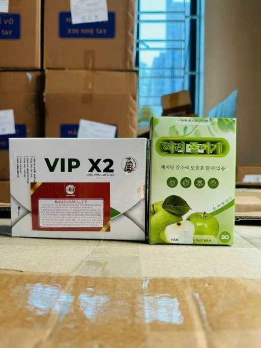 Giảm Cân Tiến Hạnh Vip X2 Mẫu Mới - Tặng Detox Khoá Cân Táo Xanh