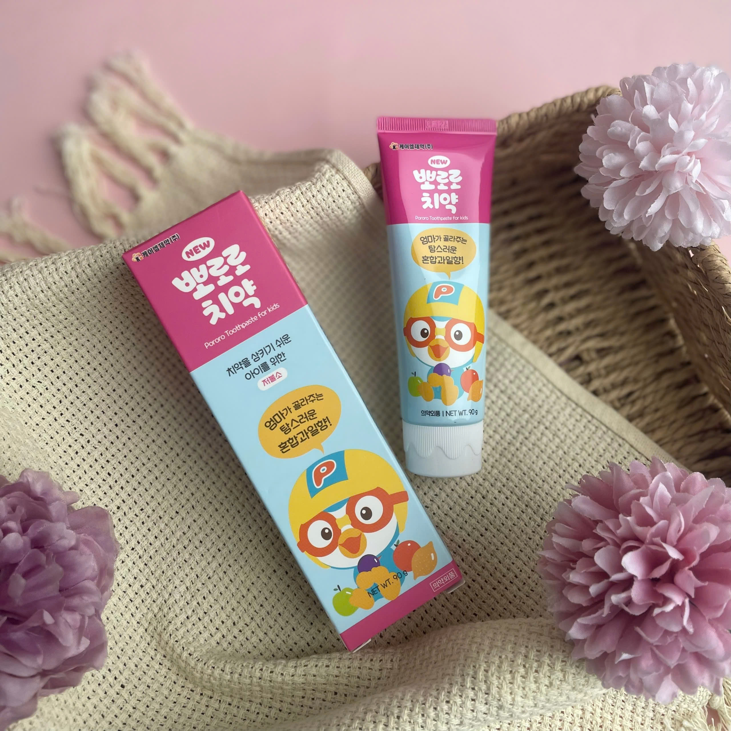 Kem đánh răng Pororo có thể nuốt được cho bé từ 3 tuổi - vị Trái cây mix 90g