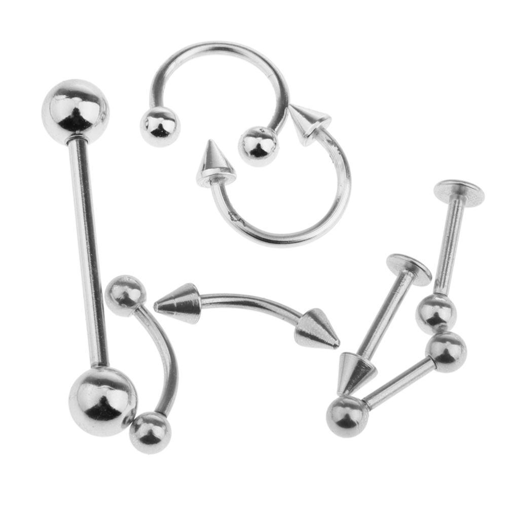 24 Pieces Lot Stainless Steel Eyebrow Ear Lip Navel Stud