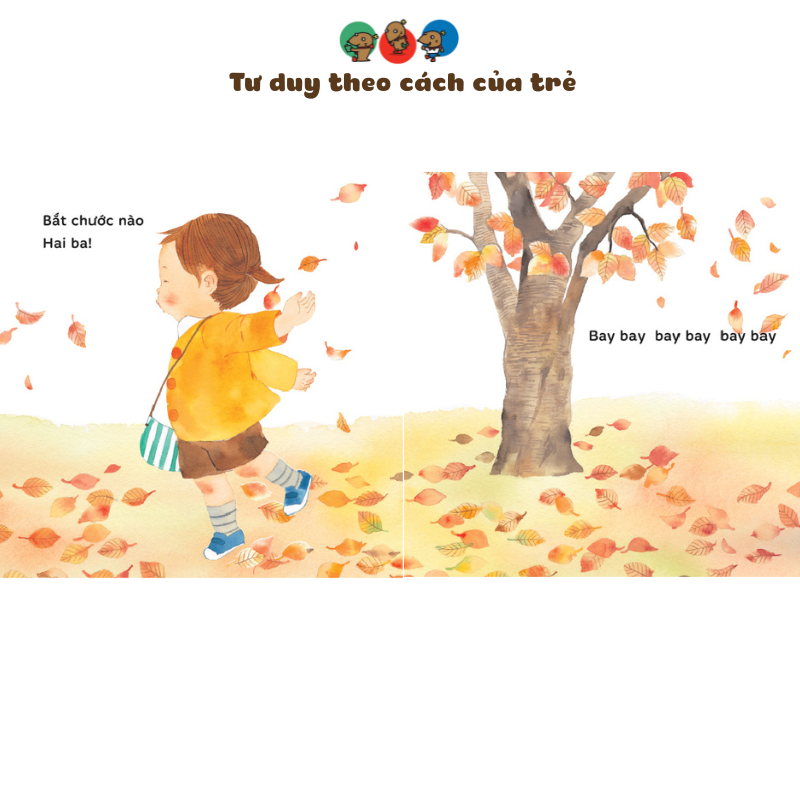 Sách cho bé 1-3 tuổi - Đi dạo trên lá vàng mùa thu (Truyện tranh Ehon Nhật Bản)