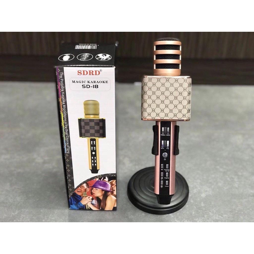 Mic Karaoke Kèm Loa Bluetooth SD-18,Mic Cầm Tay Đẳng Cấp, Thiết Kế Sang Trọng, Âm Thanh Hay Cực Đỉnh.