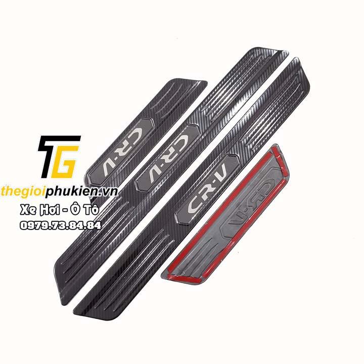 Bộ Ốp bậc cửa, Nẹp bước chân Honda CRV, CR-V 2018-2020 vân Carbon