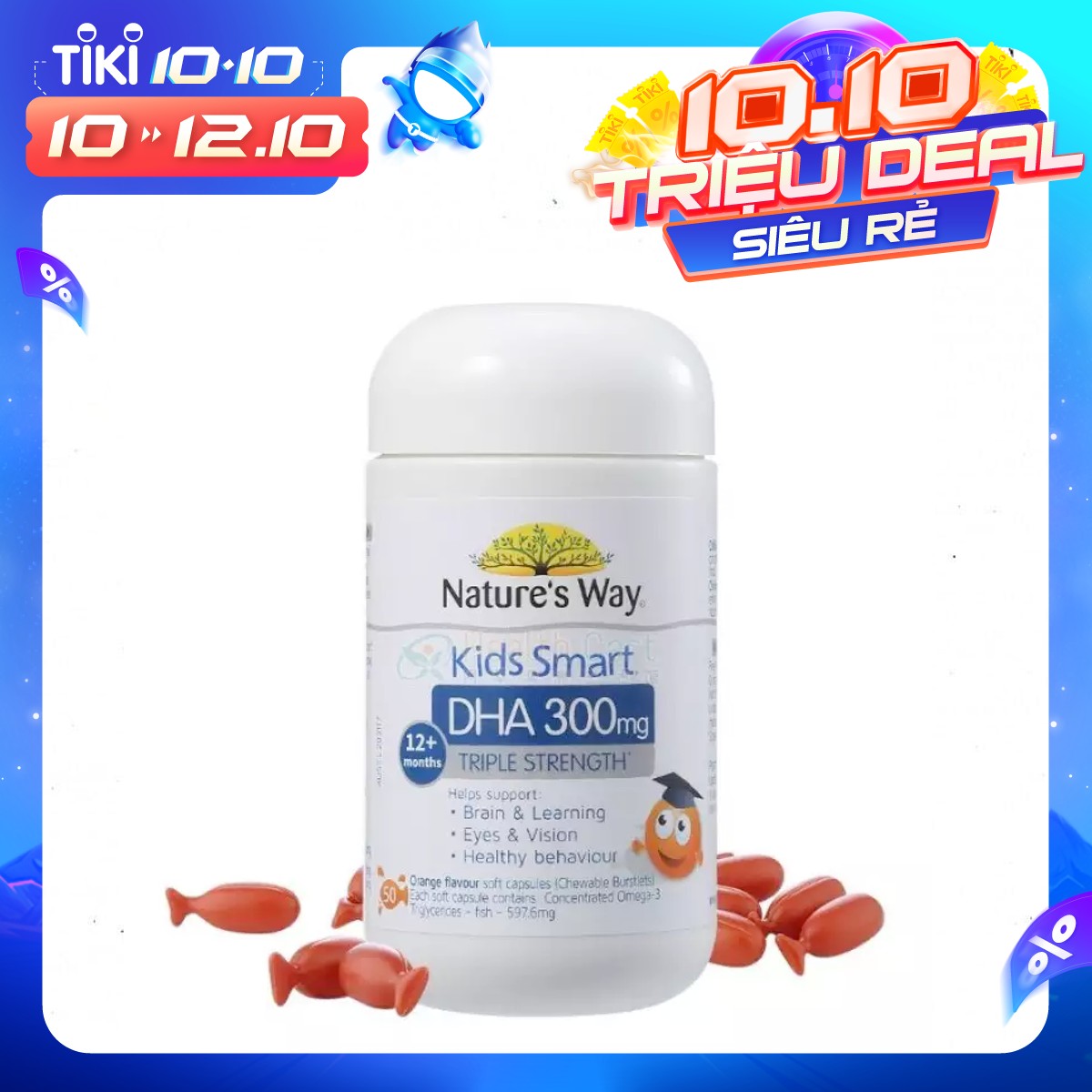 Kẹo mềm bổ sung DHA cho trẻ - Nature's Way Kids Smart DHA 300mg Triple Strength 