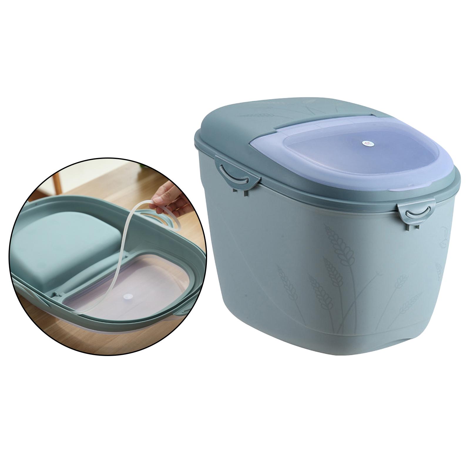 10kg Rice Storage Container Grains Rice Bucket Dry Food Fruit Storage Box for Rice Flour Cereal Kitchen Storage