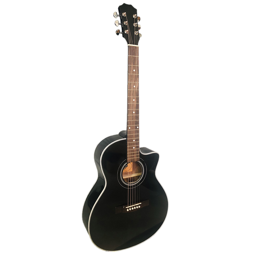 Đàn guitar acoustic DGKRO-012 dáng A khuyết màu đẹp âm thanh tốt có ty chống cong cần dành cho bạn mới tập