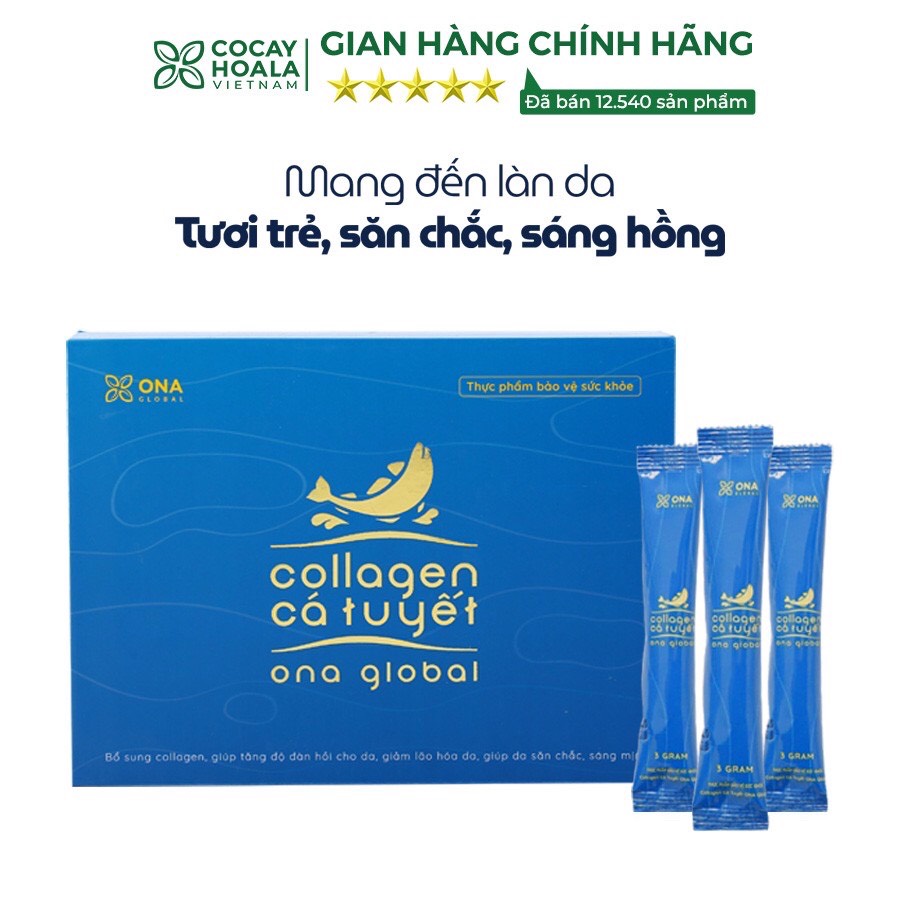 Combo 2 Collagen cá tuyết Ona Gobal làm đẹp da, da săn chắc, căng bóng ngậm nước ẩm mượt, ngăn ngừa lão hóa da - - Nhập khẩu 100% collagen cá tuyết từ Nauy của tập đoàn Seagarden