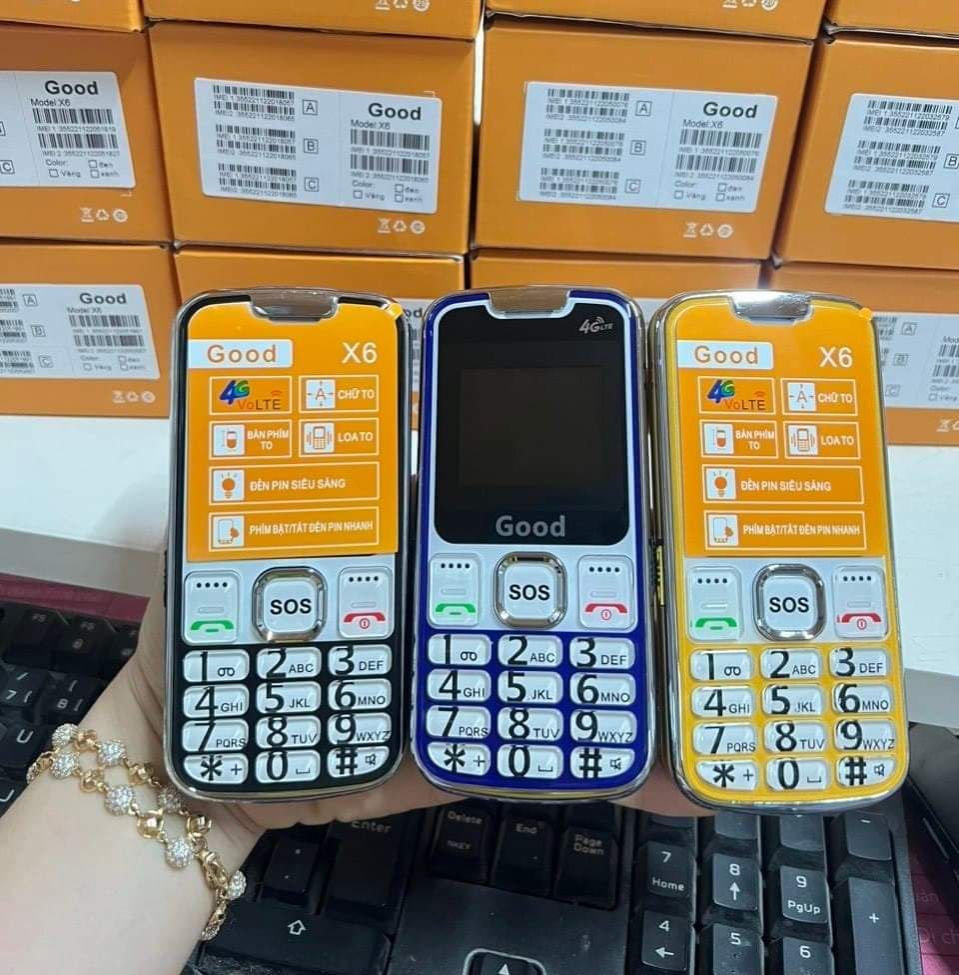 Điện thoại người già Good X6 - Điện thoại 4G loa to sóng khỏe, pin trâu, đọc số - Mới full box - Tặng kèm ốp