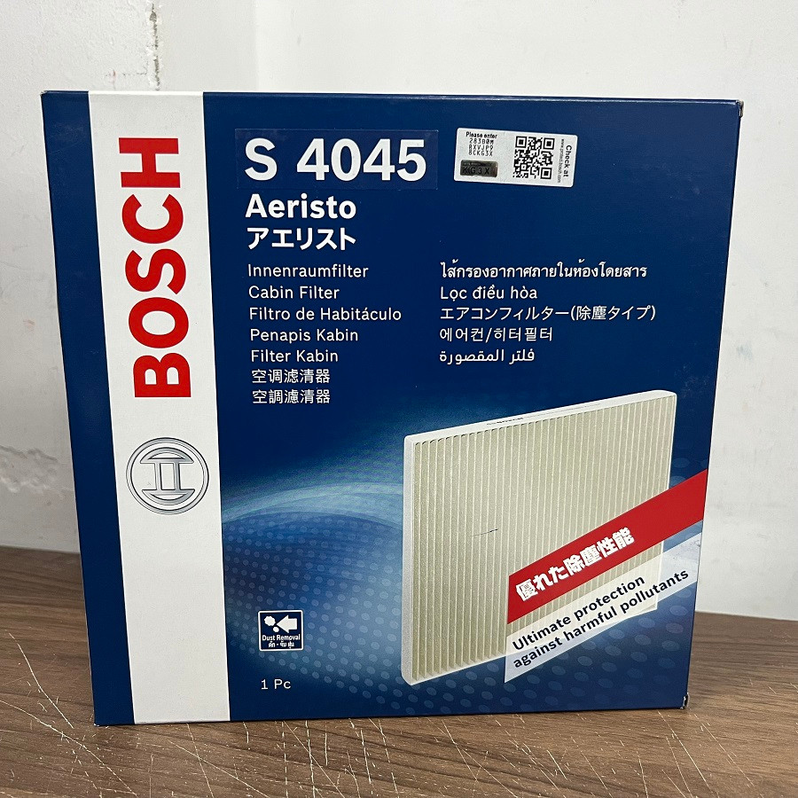 Lọc Điều Hòa Loại Tiêu Chuẩn BOSCH Ariesto S4045 Cho Xe Camry , Land Cruiser Parado , Vios