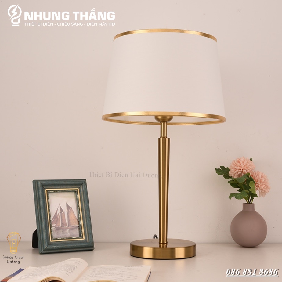 Đèn Ngủ Để Bàn S3074 Decor Vintage - Khung Kim Loại - Kiểu Dáng Sang Trọng - Kèm Bóng Led - Có Video