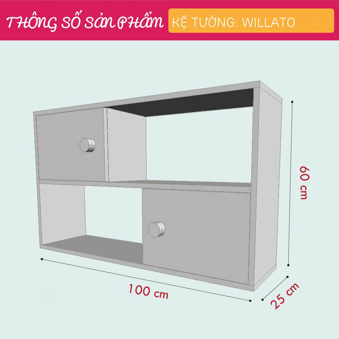 Kệ sách treo tường nhỏ gọn SMLIFE Willato