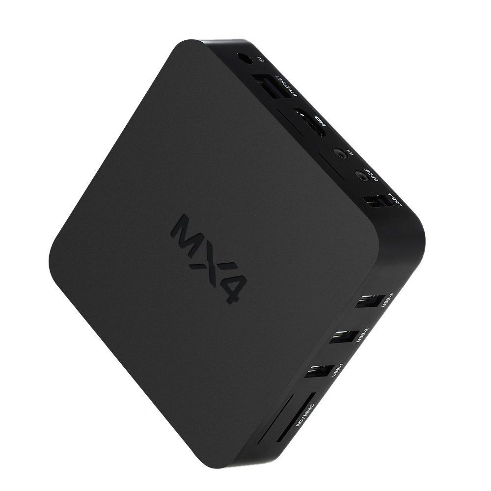 TV Box MX4 thông minh Android 6.0 Quad-core 1G / 8G DLNA UHD 4K 3D H.265 WiFi HD có remote đi kèm