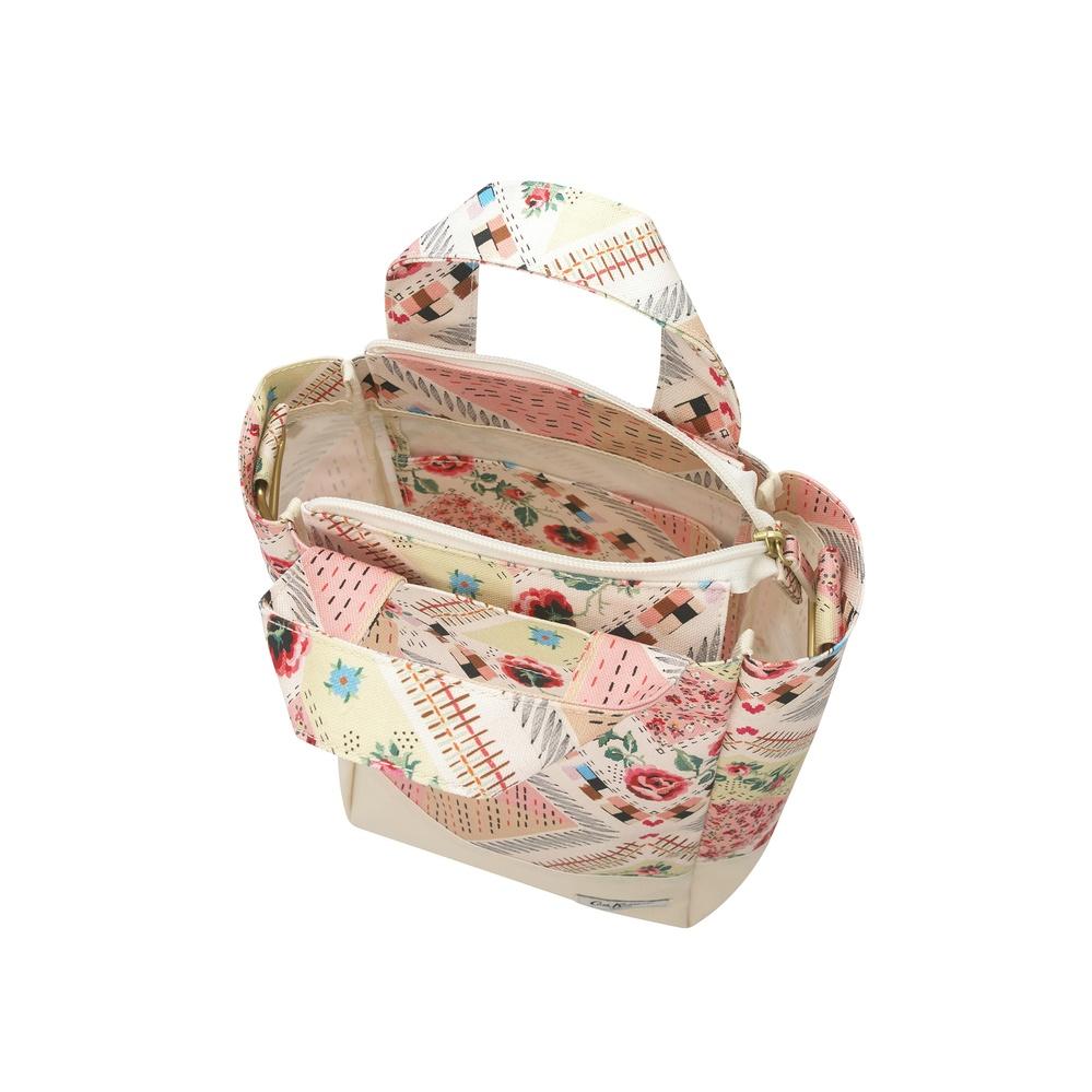 Cath Kidston - Túi đeo chéo/Organic Cotton Small Tote - Patchwork - Cream/Pink -1048803