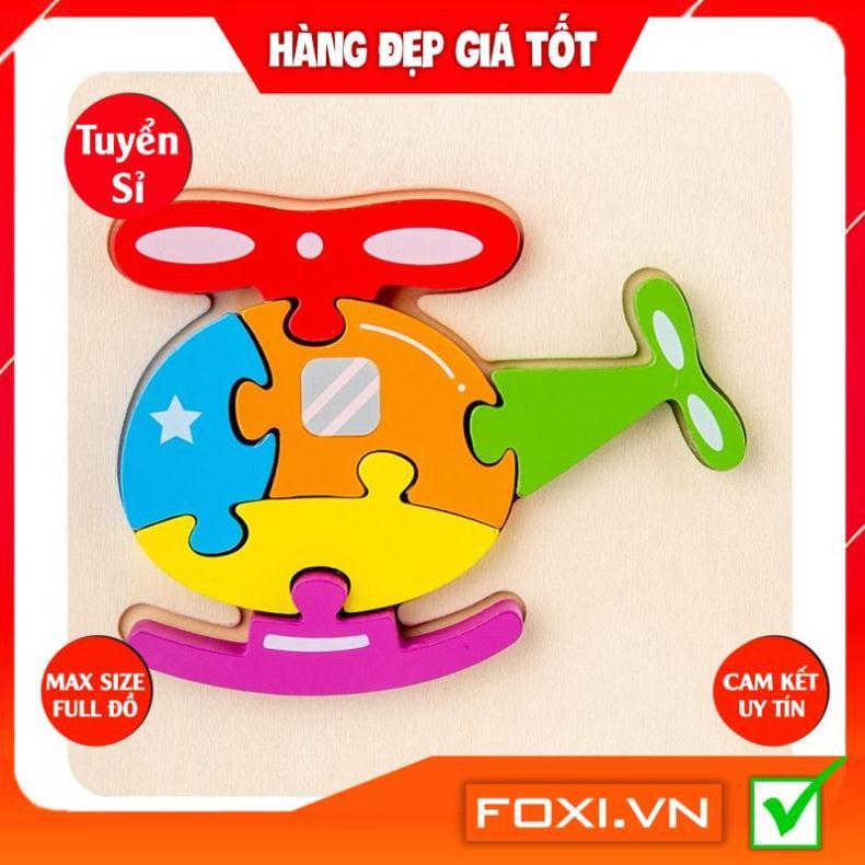 Đồ chơi lắp ghép bằng gỗ-tranh ghép hình nổi 3D Foxi-trò chơi sáng tạo-nhiều hình đa dạng-màu sắc ngộ nghĩnh-đáng yêu